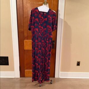 Just Female Navy Jumpsuit with Red Floral Print